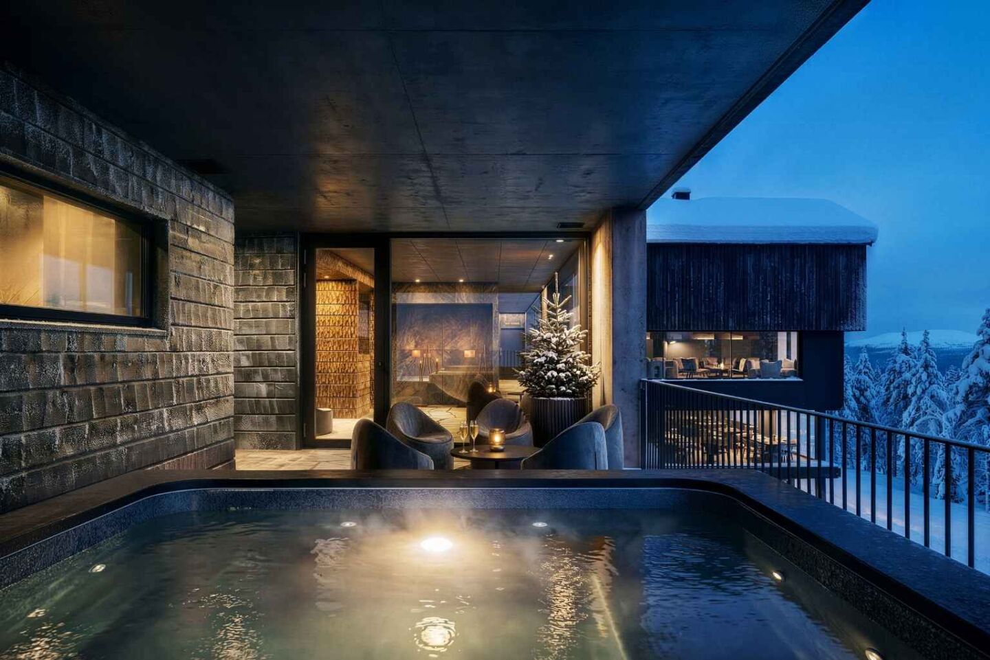 Luxury suite interior with Arctic views at Arcora Boutique Hotel & Villas in Lapland